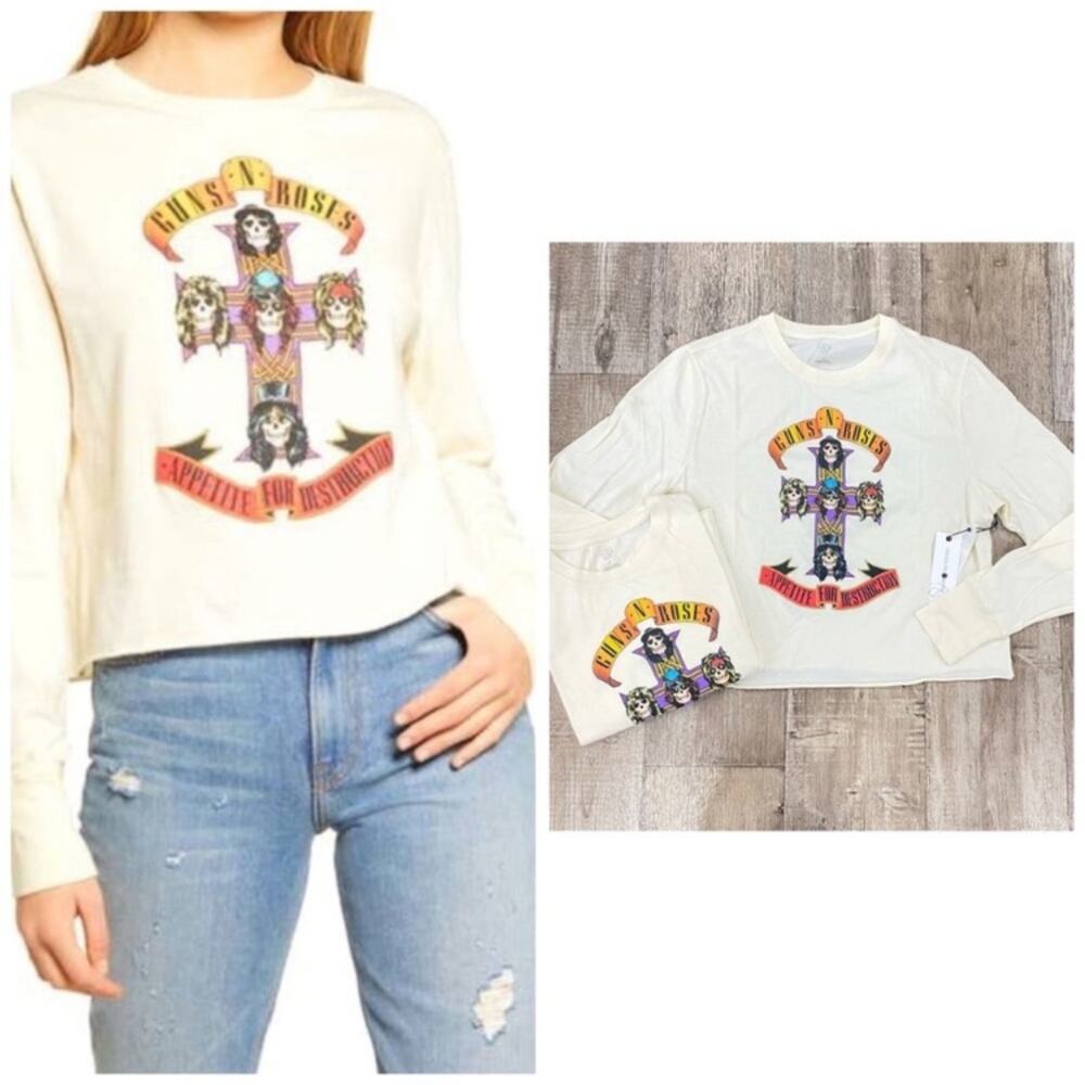 NWT Treasure & Bond Guns N Roses Long Sleeve Band Tee Sz Small